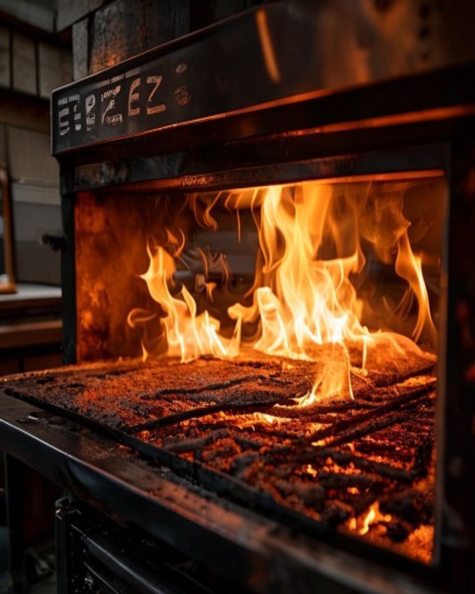 Bancone della Bottega della Pizza con scatole pronte per il ritiro