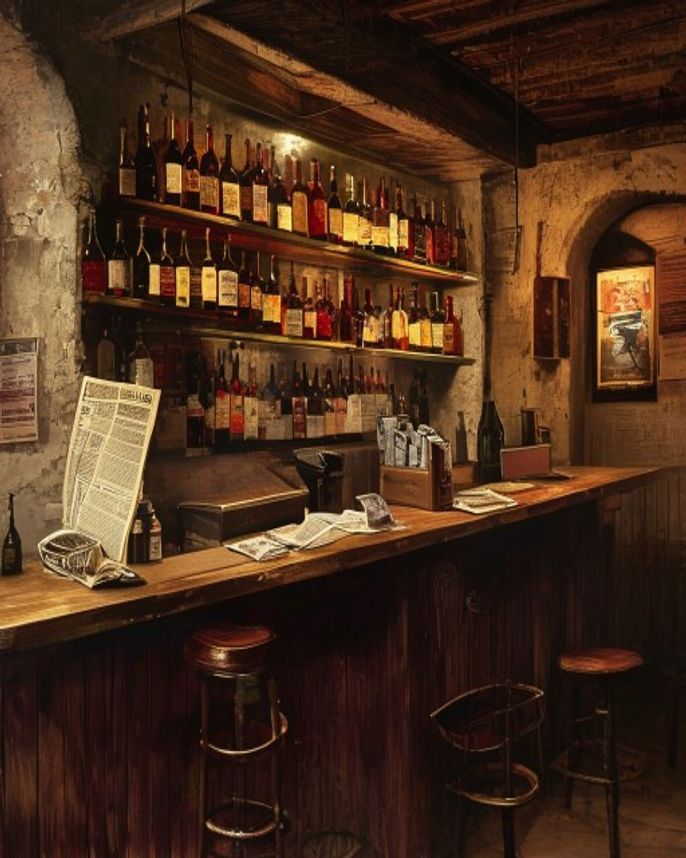 Bancone storico del Bar Centrale a Carzago Riviera